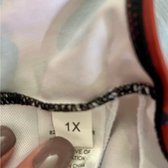 1X Women’s Swimsuit Tankini Top Red Animal Print Swim Dress NWOT - Picture 5 of 7